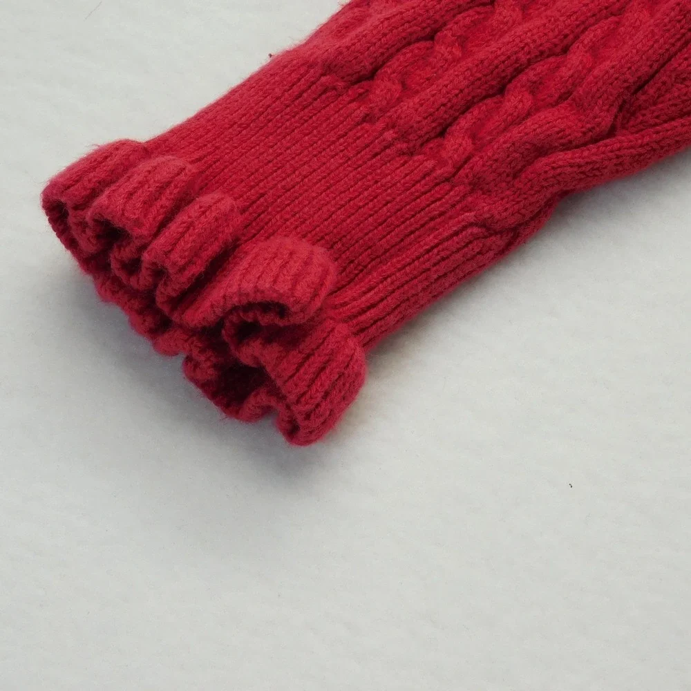Ralph Lauren Cable Knit Ruffle Cardigan Baby 12M Red‎ Cotton